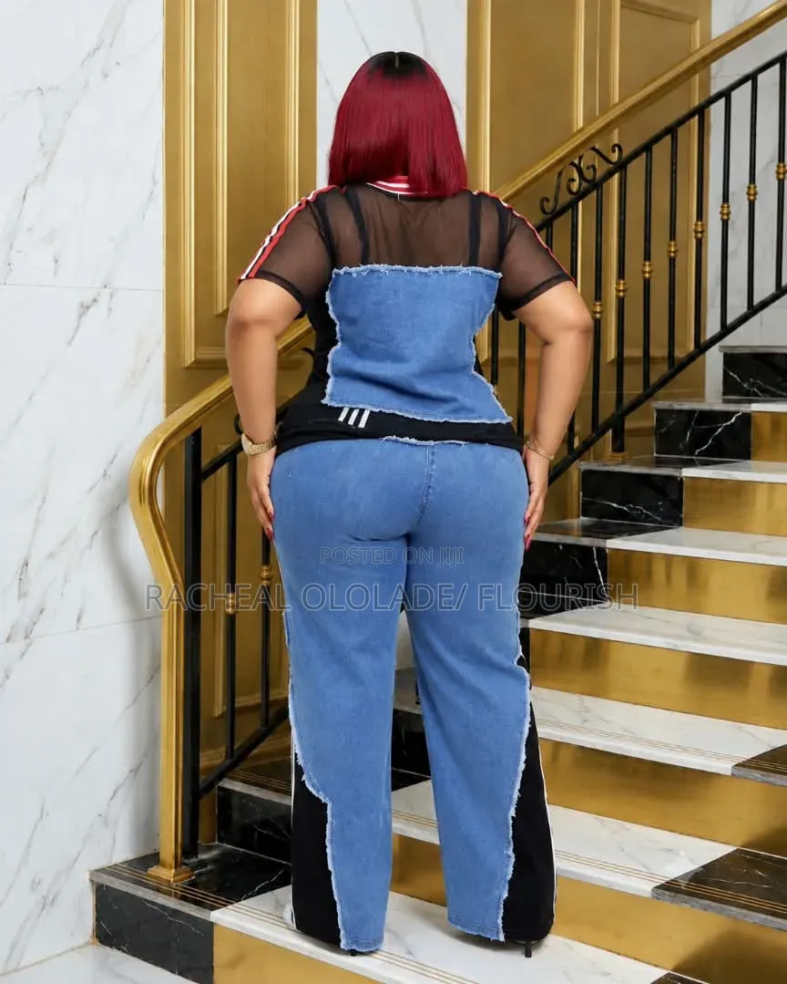 Luxury Mixed Jeans Up and Down Trouzer