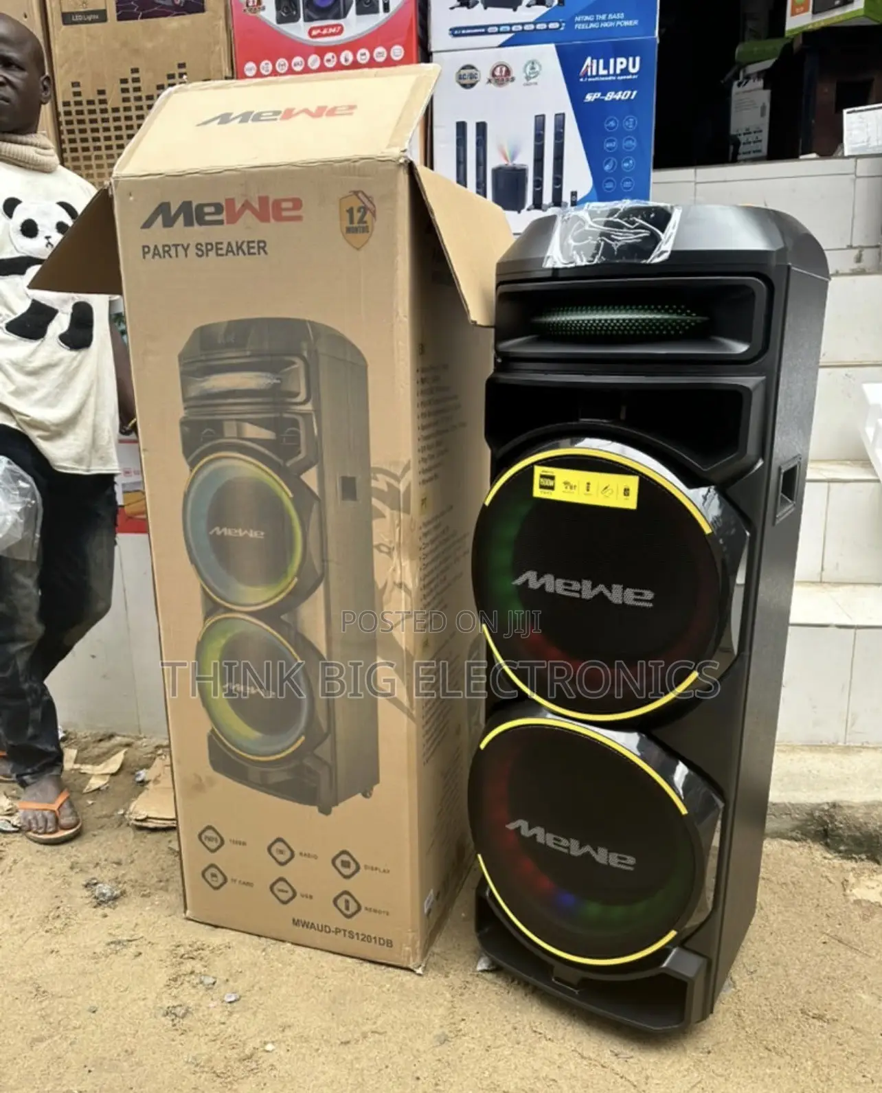 Brand New MeWe Dual 12-Inch Bluetooth Party Speaker With RGB Lights