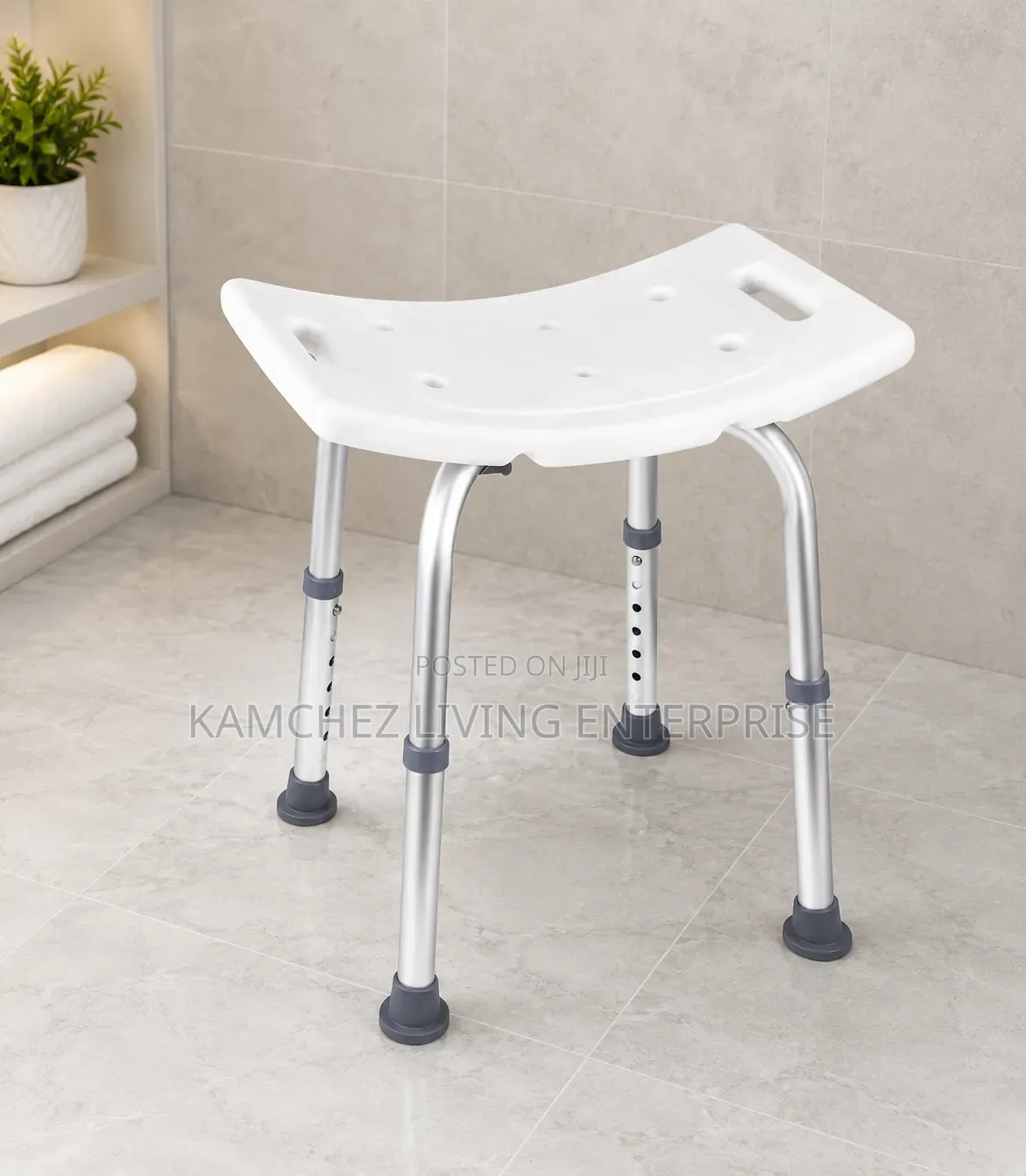 Non Slip Adjustable Shower Stool/Seat for Elderly and Handicap
