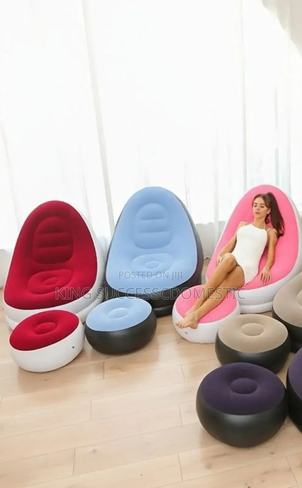 Stylish Inflatable Recliner Couch With Footstool
