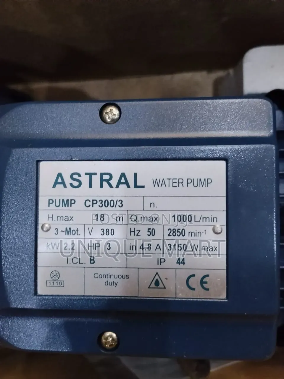 3HP Astral Surface Industrial Water Pump(Three-Phase).100% Copper Coil