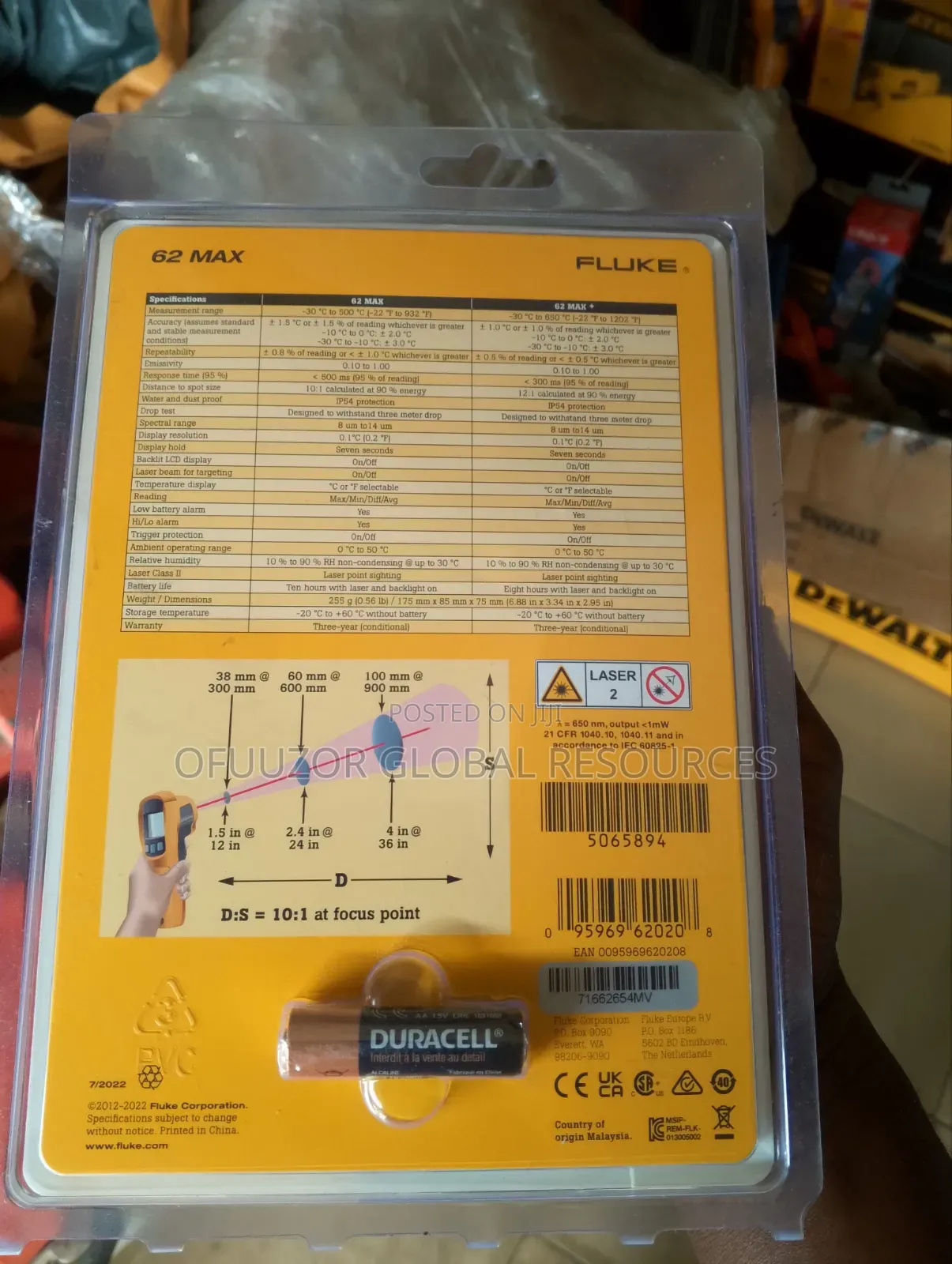 Fluke Infaret Thermometer 62 Max