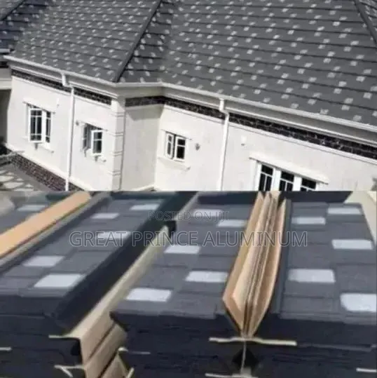 Stone Ties Roofing Sheet Black and White Brown and Black