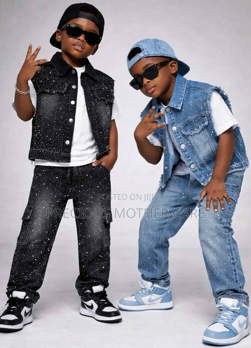 Quality Children Stoning Jean Jacket,tpo and Jean Trouser