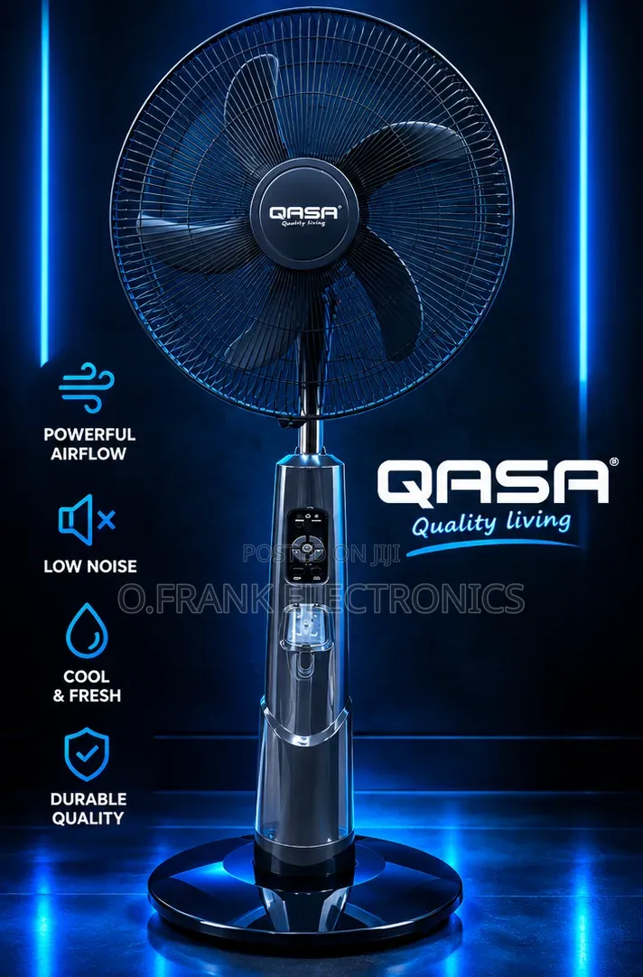 Qasa 18Inches Rechargeable Solar Standing Fan