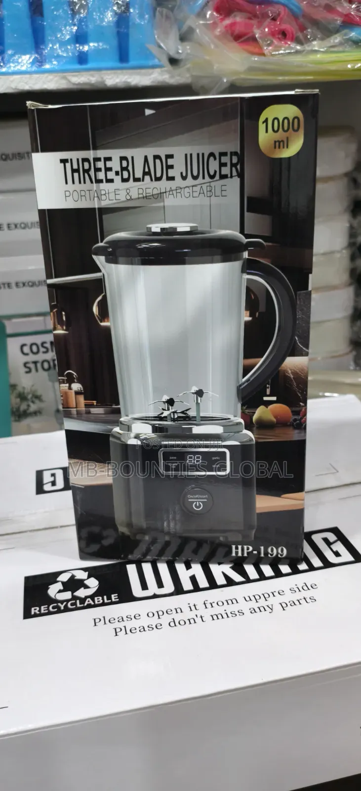 RECHARGEABLE BLENDER - 30 BLADES RECHARGEABLE BLENDER - 1000ml Jar