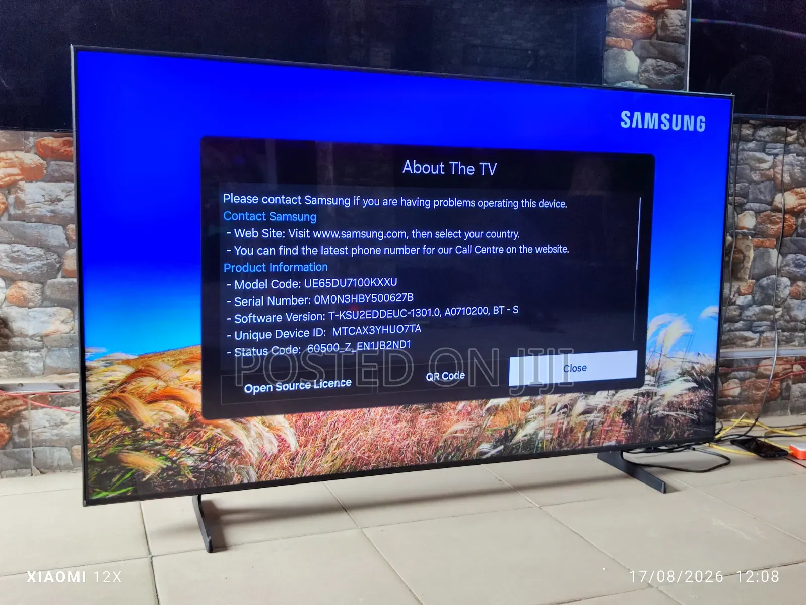 Samsung 65" Crystal Uhd HDR Bezel-Less Screen 2024Model Smart TV