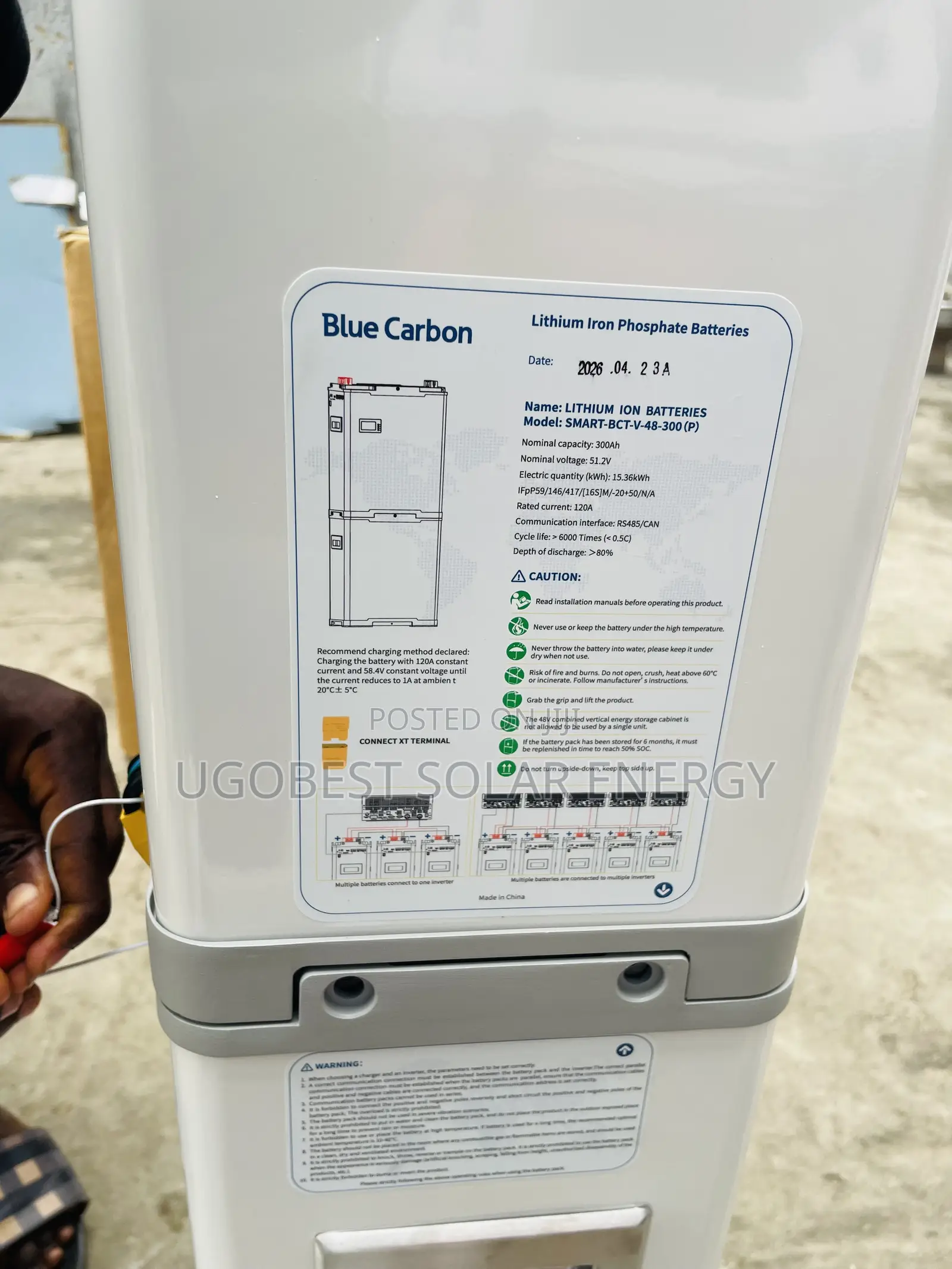 15kwh 51.2v Blue Carbon Lithium Ion Battery