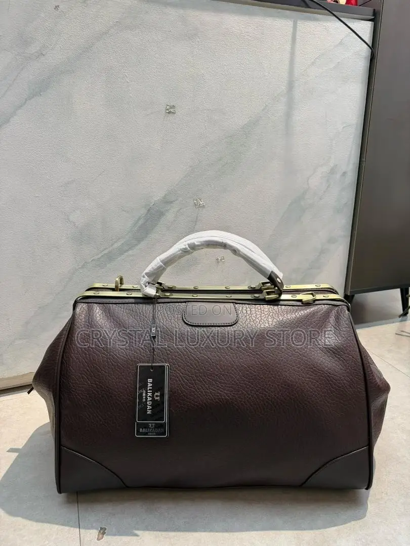 High Quality Men Genuine Leather Wristwatch Duffle Bag