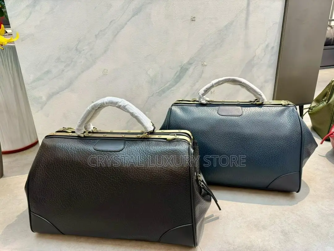 High Quality Men Genuine Leather Wristwatch Duffle Bag
