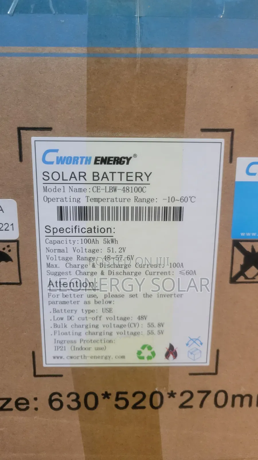 Cworth 5kwh 48v Lithium Battery (Wall Mount)