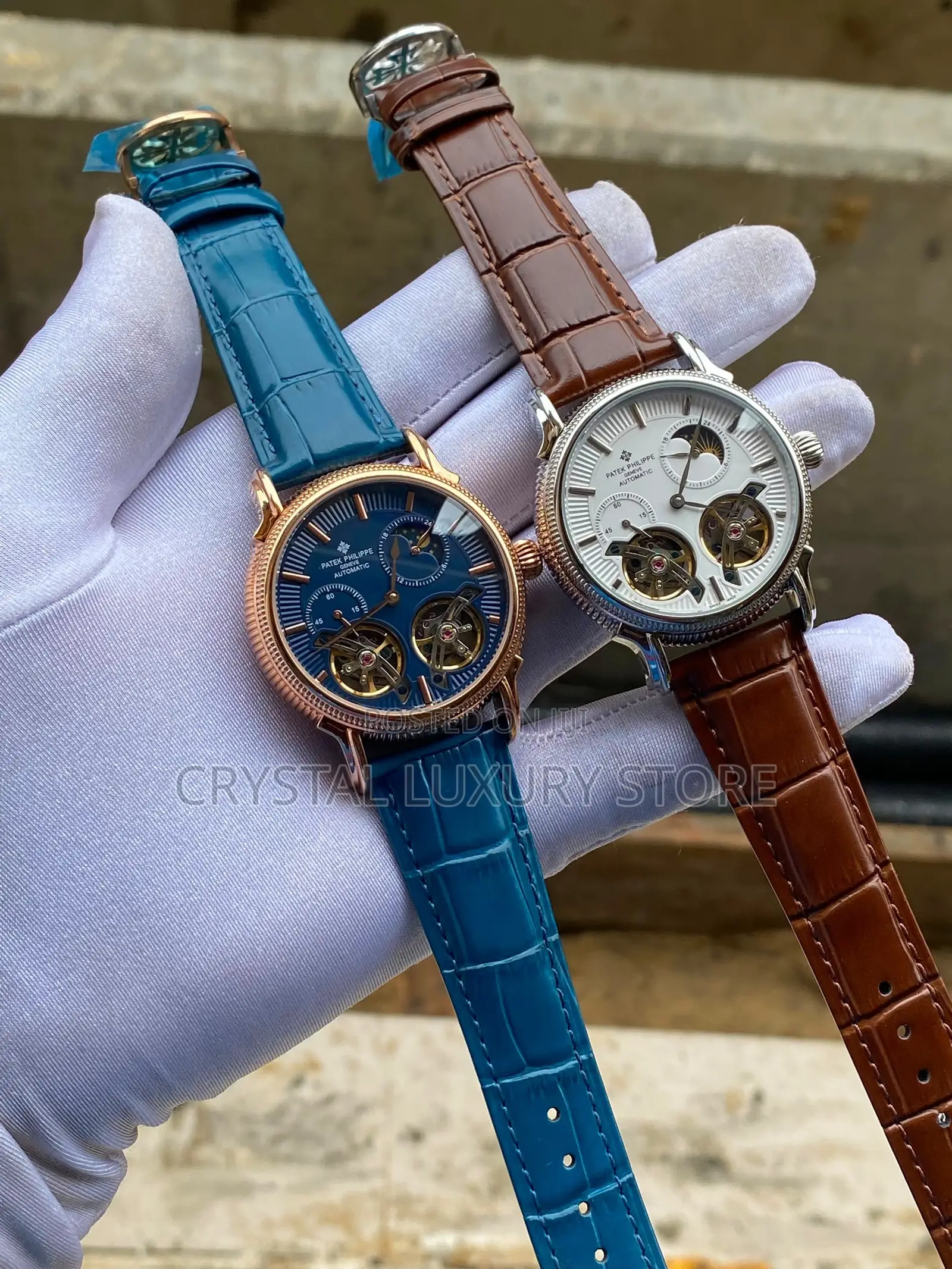 Patek Philippe Luxury Genuine Leather Automatic Engine Wristwatch