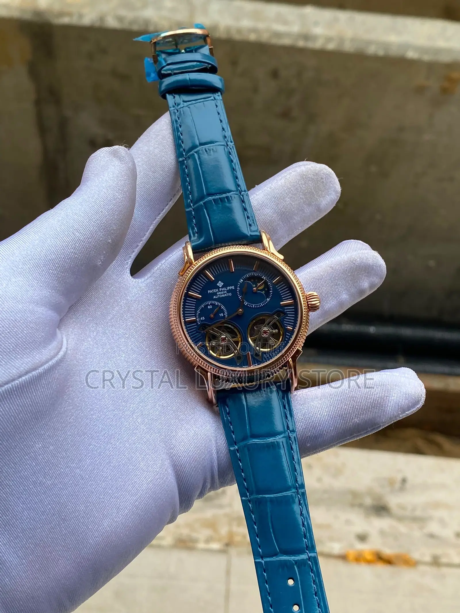 Patek Philippe Luxury Genuine Leather Automatic Engine Wristwatch