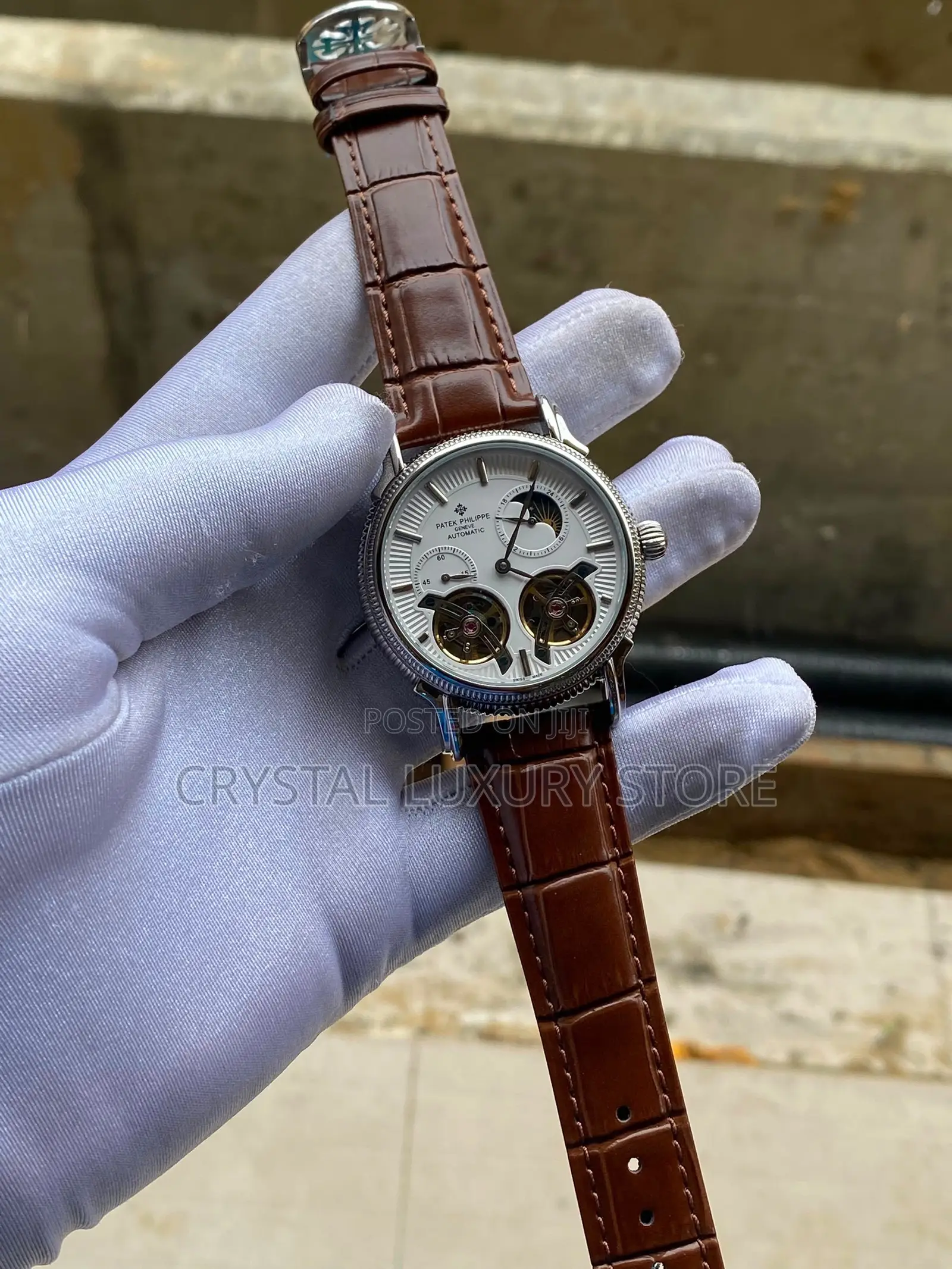 Patek Philippe Luxury Genuine Leather Automatic Engine Wristwatch