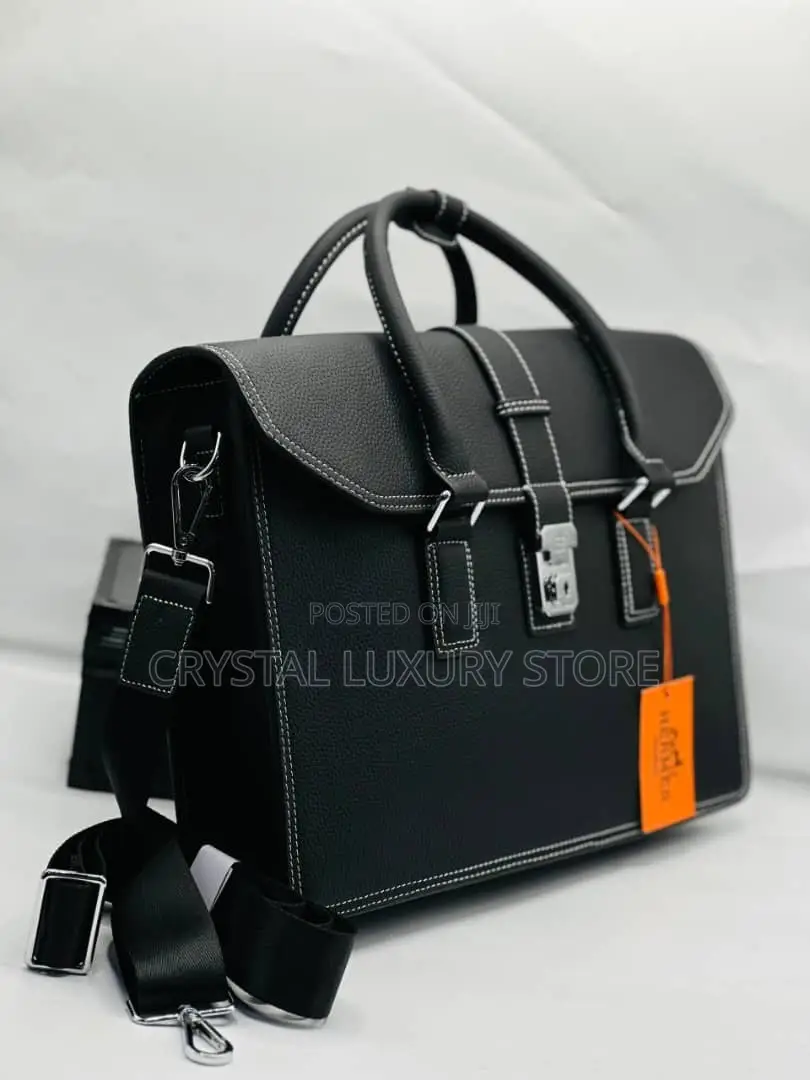 Hermes Quality Luxury Men Genuine Leather Laptop Bag