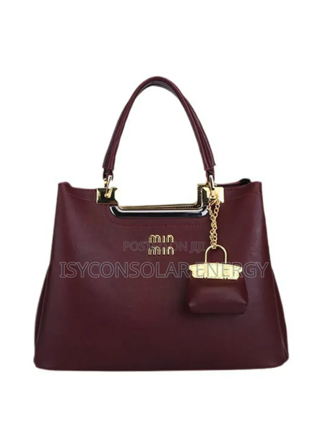Elegant Structured Burgundy Top-Handle Handbag