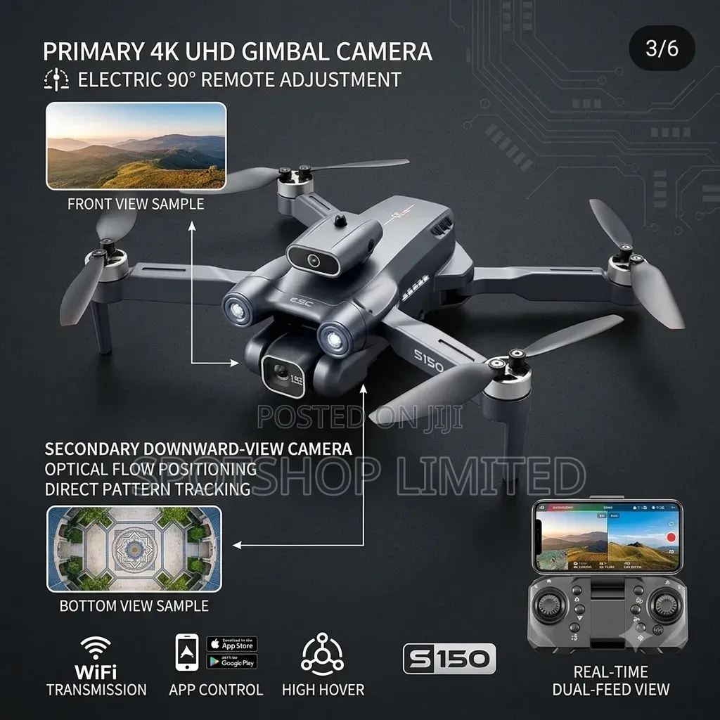 S150 Foldable Drone – 2 Batteries + Wifi