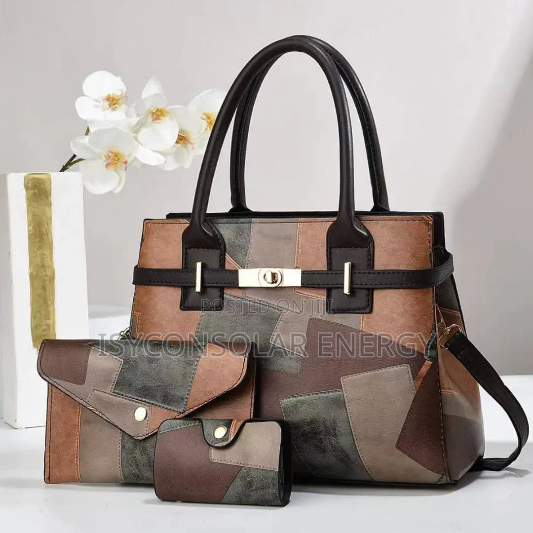 Stylish 3-in-1 Patchwork Handbag Set