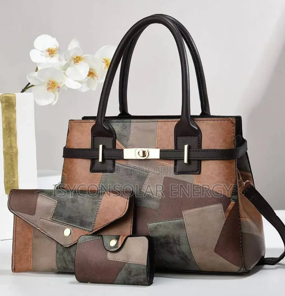 Stylish 3-in-1 Patchwork Handbag Set