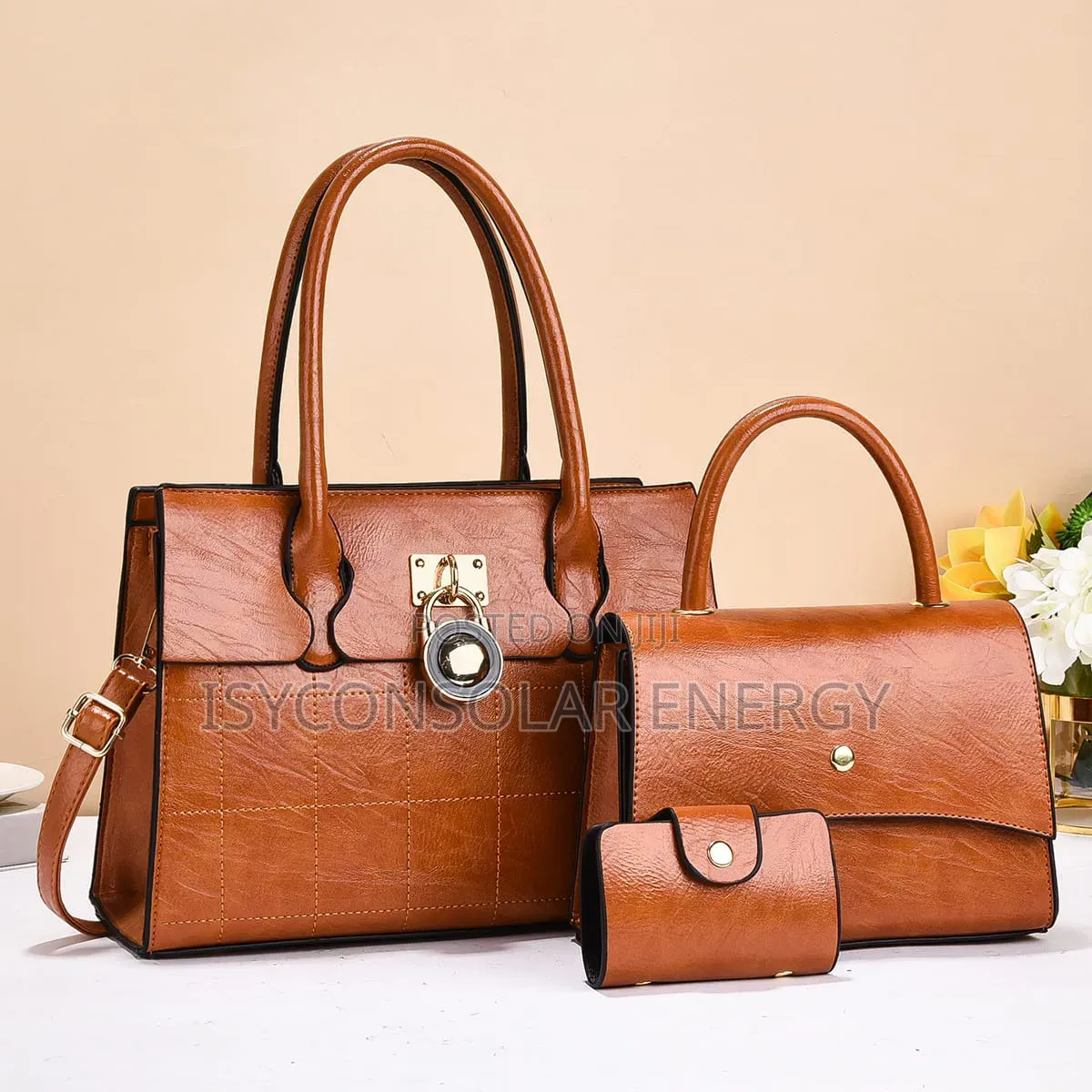 Brown 3-in-1 Luxury Women's Handbag