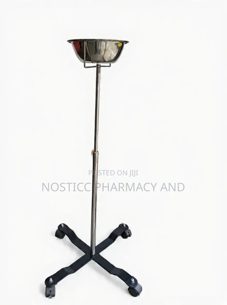Height Adjustable Medical Bowl Stand With Wheels