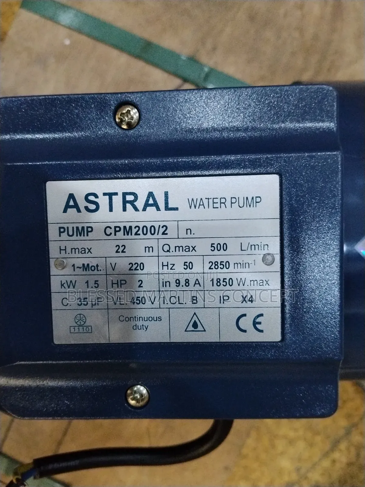 2HP Astral Surface Pumping Machine. 100% Copper Coil