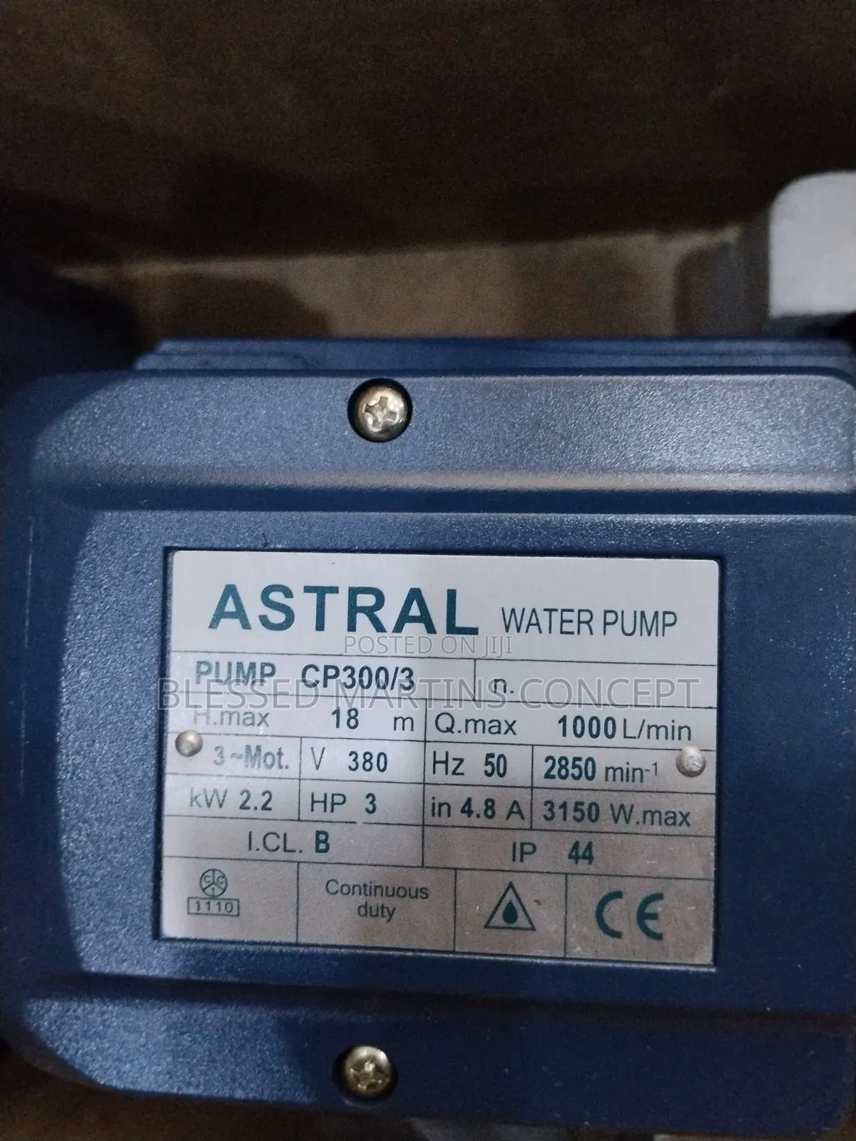 3HP Astral Industrial Discharged Water Pump (3-Phase).100% Copper Coil