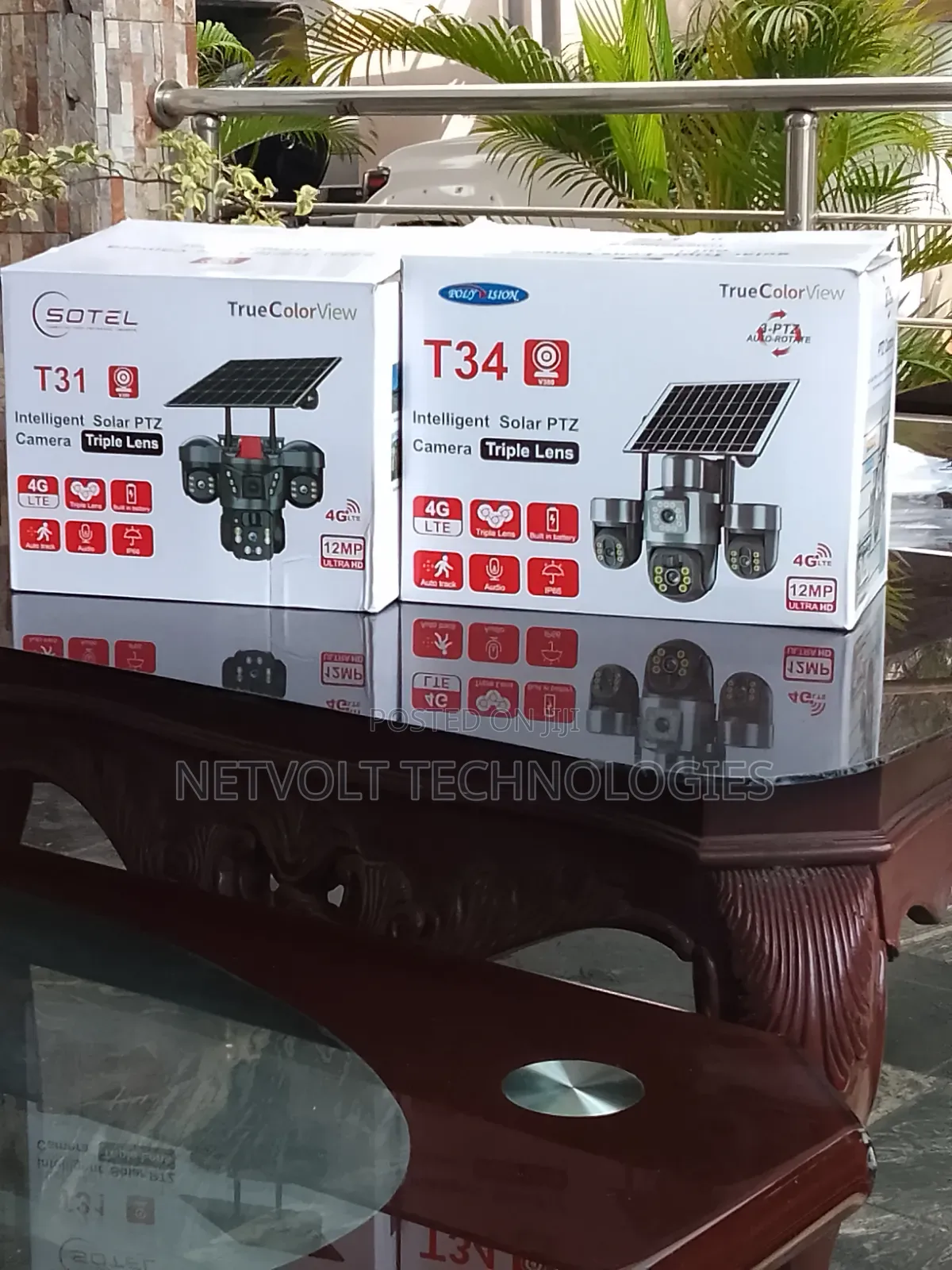 12MP 4G Solar PTZ CCTV Camera With Triple Lens