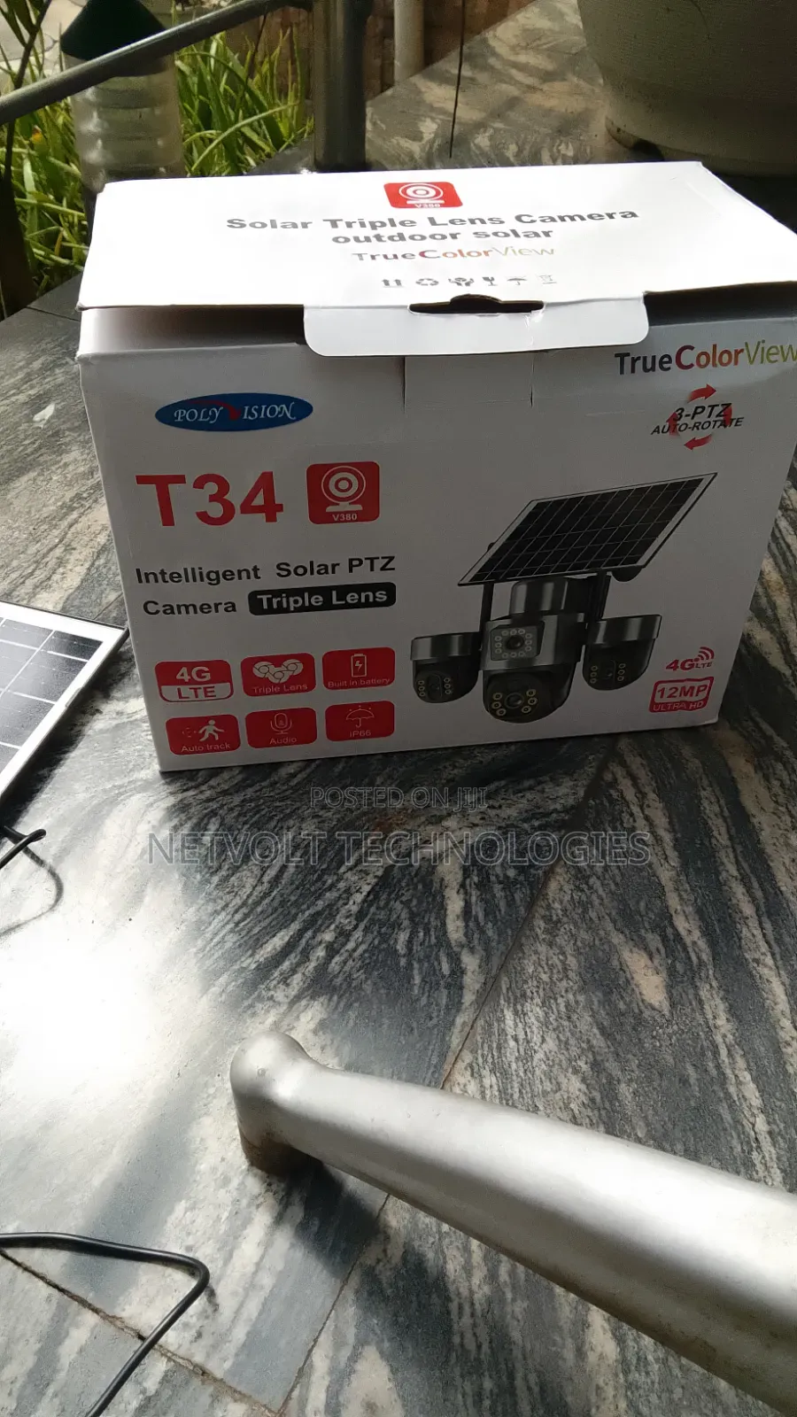 12MP 4G Solar PTZ CCTV Camera With Triple Lens