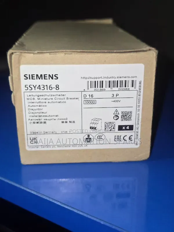Siemens | 5sy4316-8 | 3 Poles Circuit Breaker 16 a 230 V, 400 v 3