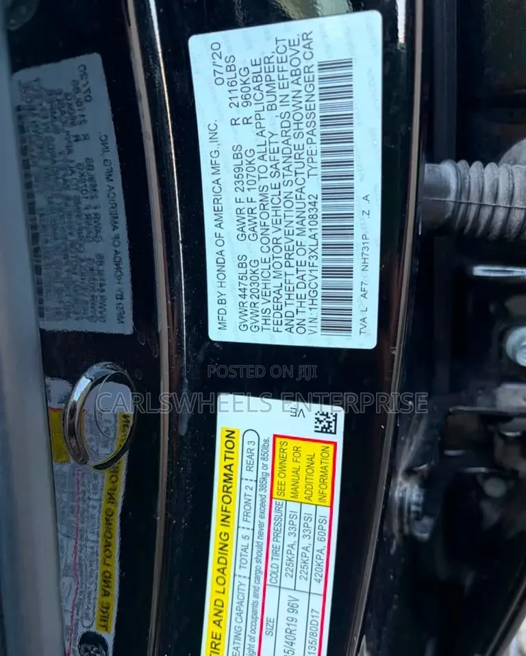 Honda Accord 2020 Black