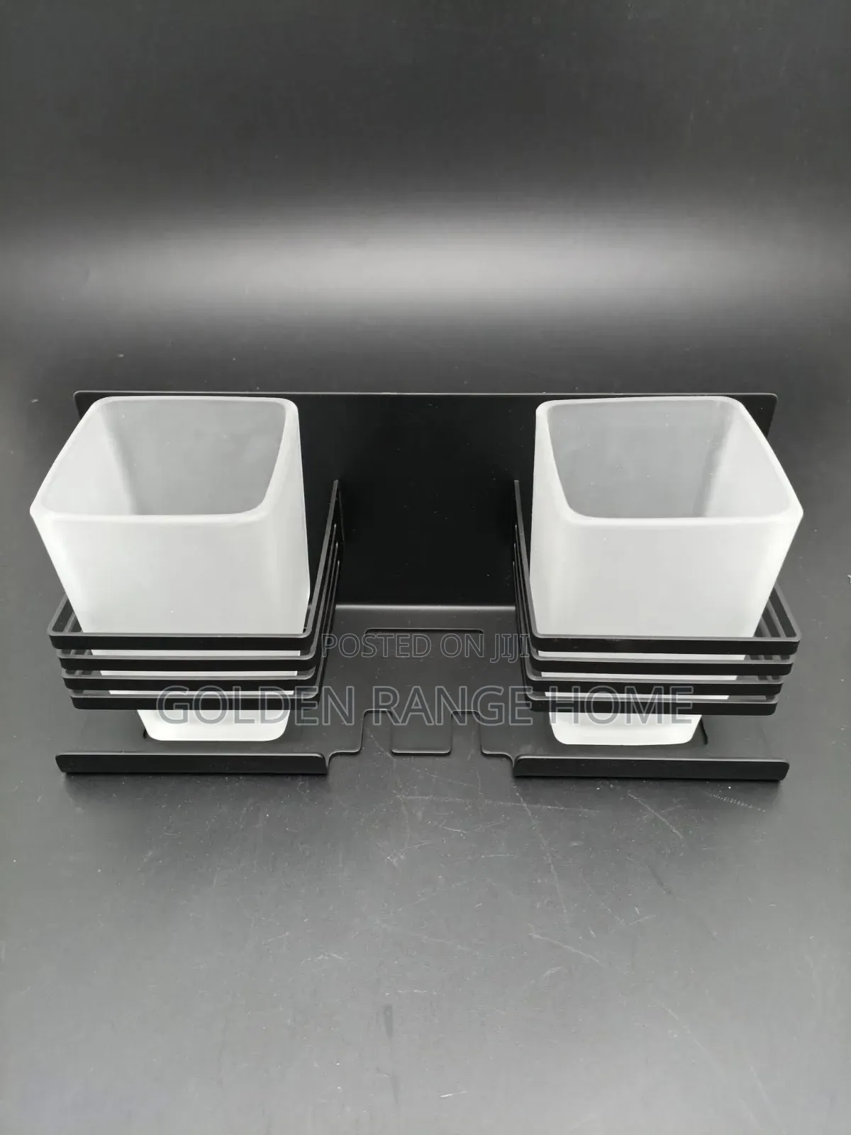 Black Double Toothbrush/Cup Holder