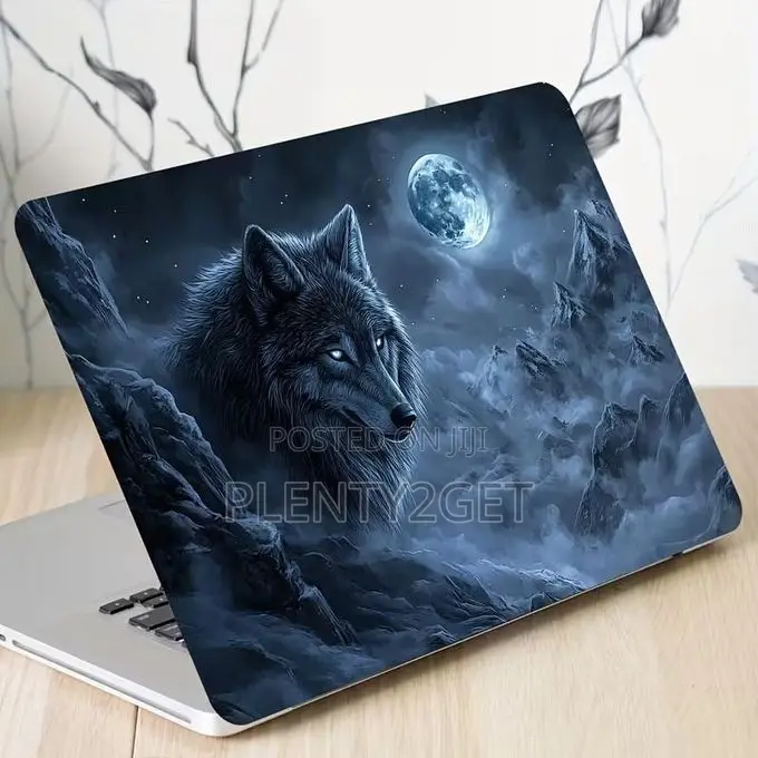 Two-Pack of Wolf-Themed Laptop Stickers, Suitable for Netbooks