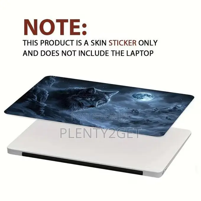 Two-Pack of Wolf-Themed Laptop Stickers, Suitable for Netbooks