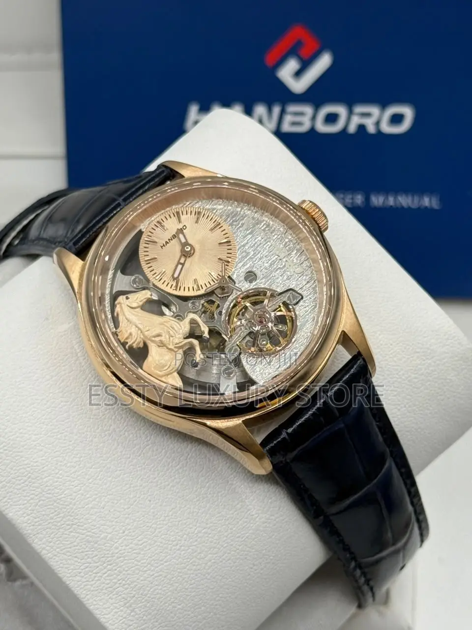 Automatic Quality Luxury Hanboro Mechanical Skeleton/Tourbillon Watch