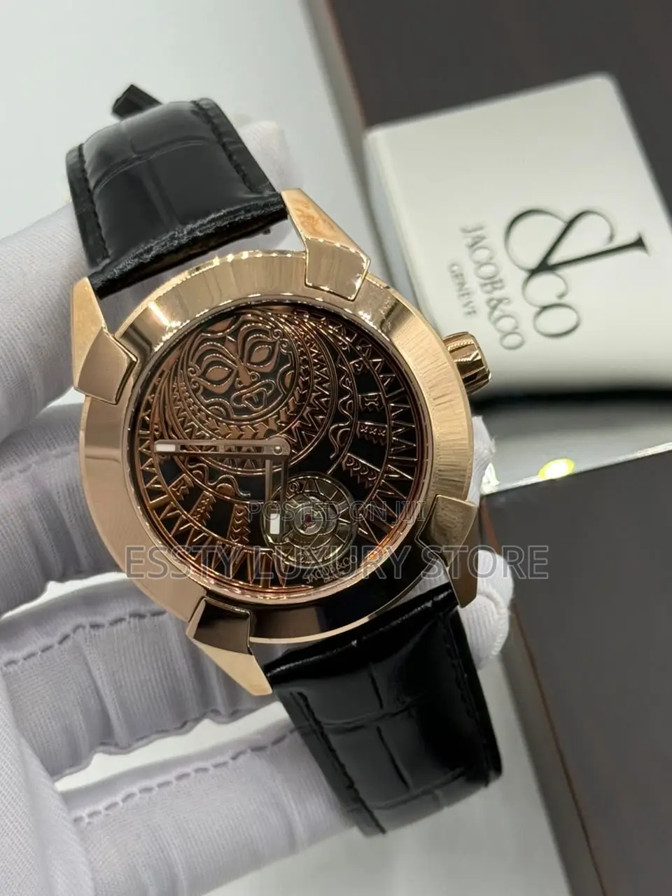 Automatic Engine Quality Luxury Men Genuine Leather Wristwatch