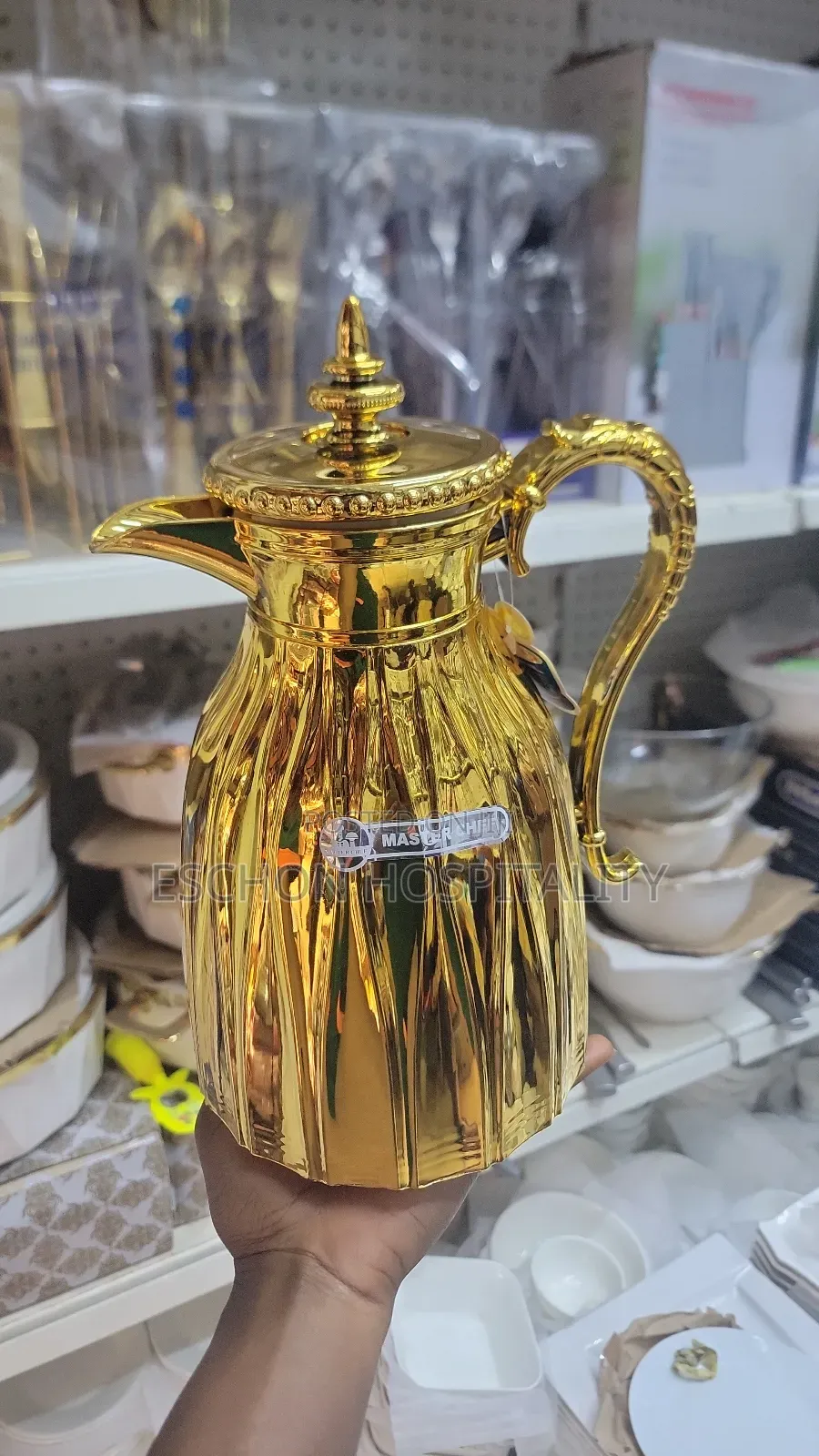Gold Vacuum Flask, Arabian Tea Jug