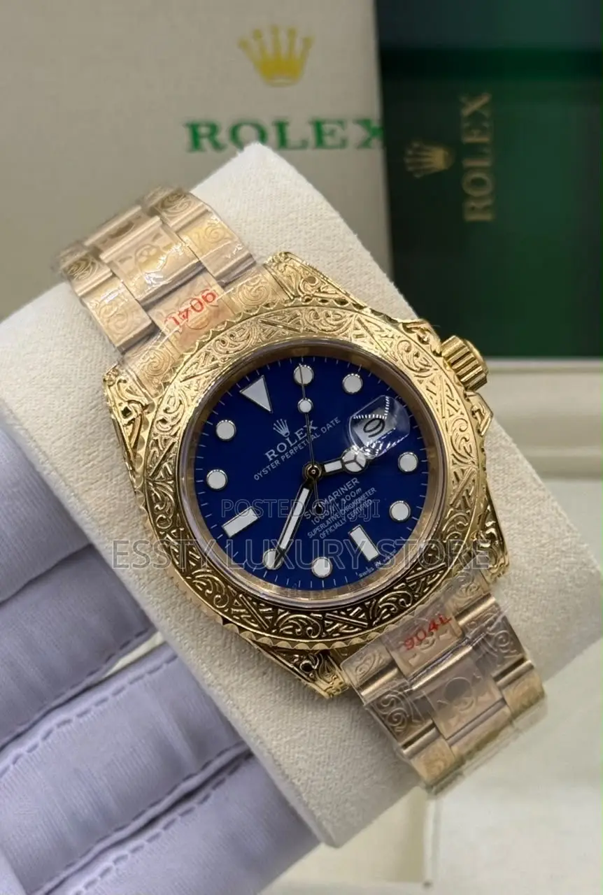 Rolex Oyster Perpetual Date / Custom Engraved Gold Daytona-Style