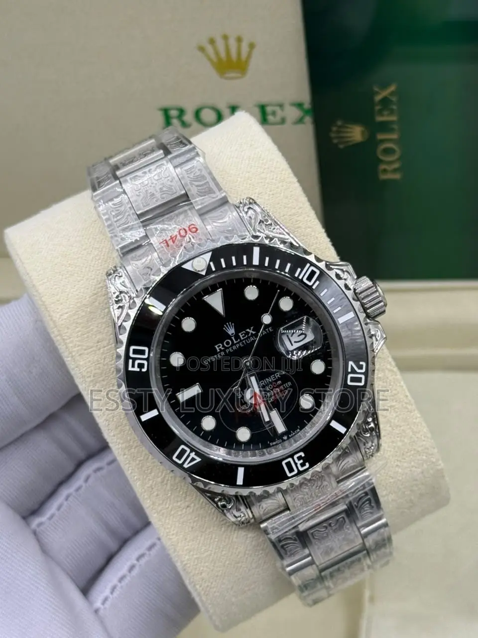 Rolex Oyster Perpetual Date / Custom Engraved Gold Daytona-Style