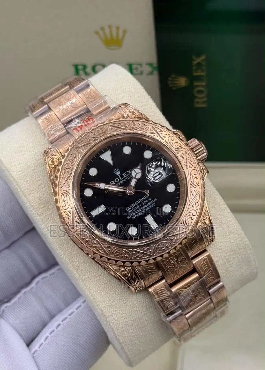 Rolex Oyster Perpetual Date / Custom Engraved Gold Daytona-Style