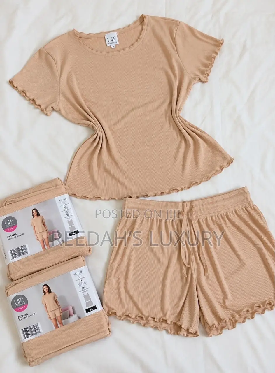 Chic Cream Ruffle-Trim Lounge Set
