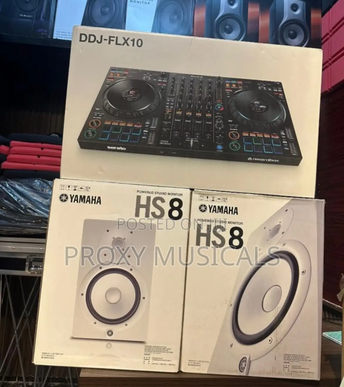 Pioneer Dj DDJ-Flx10 Controller Yamaha Hs8 Studio Monitors Bundle