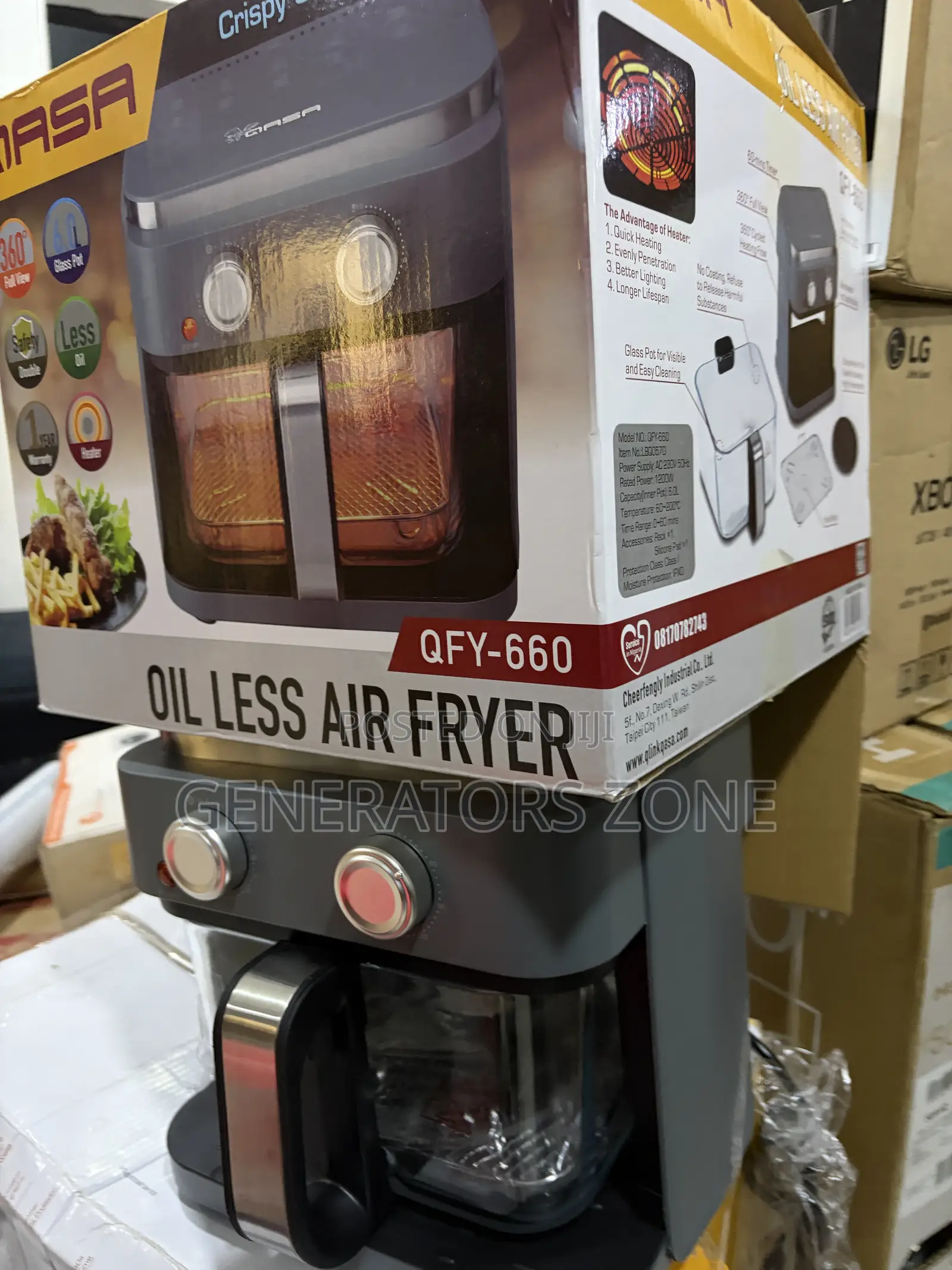 Qasa 6L Air Fryer for Family Cooking