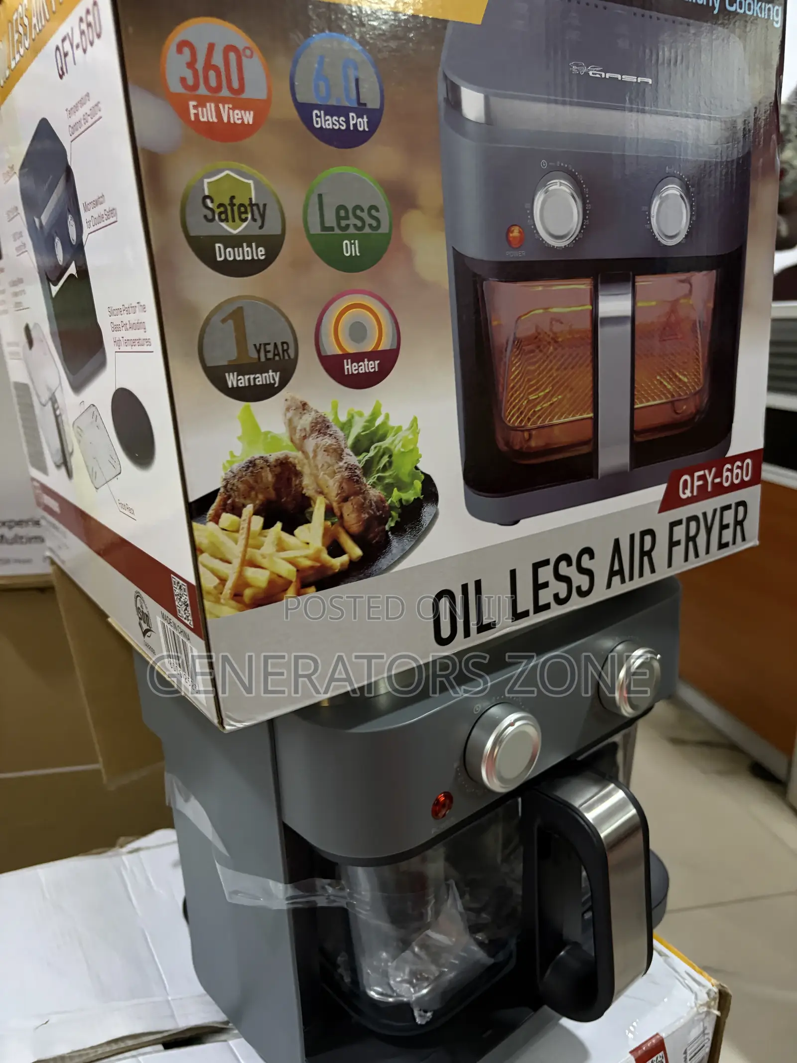 Qasa 6L Air Fryer With 60 Minute Timer