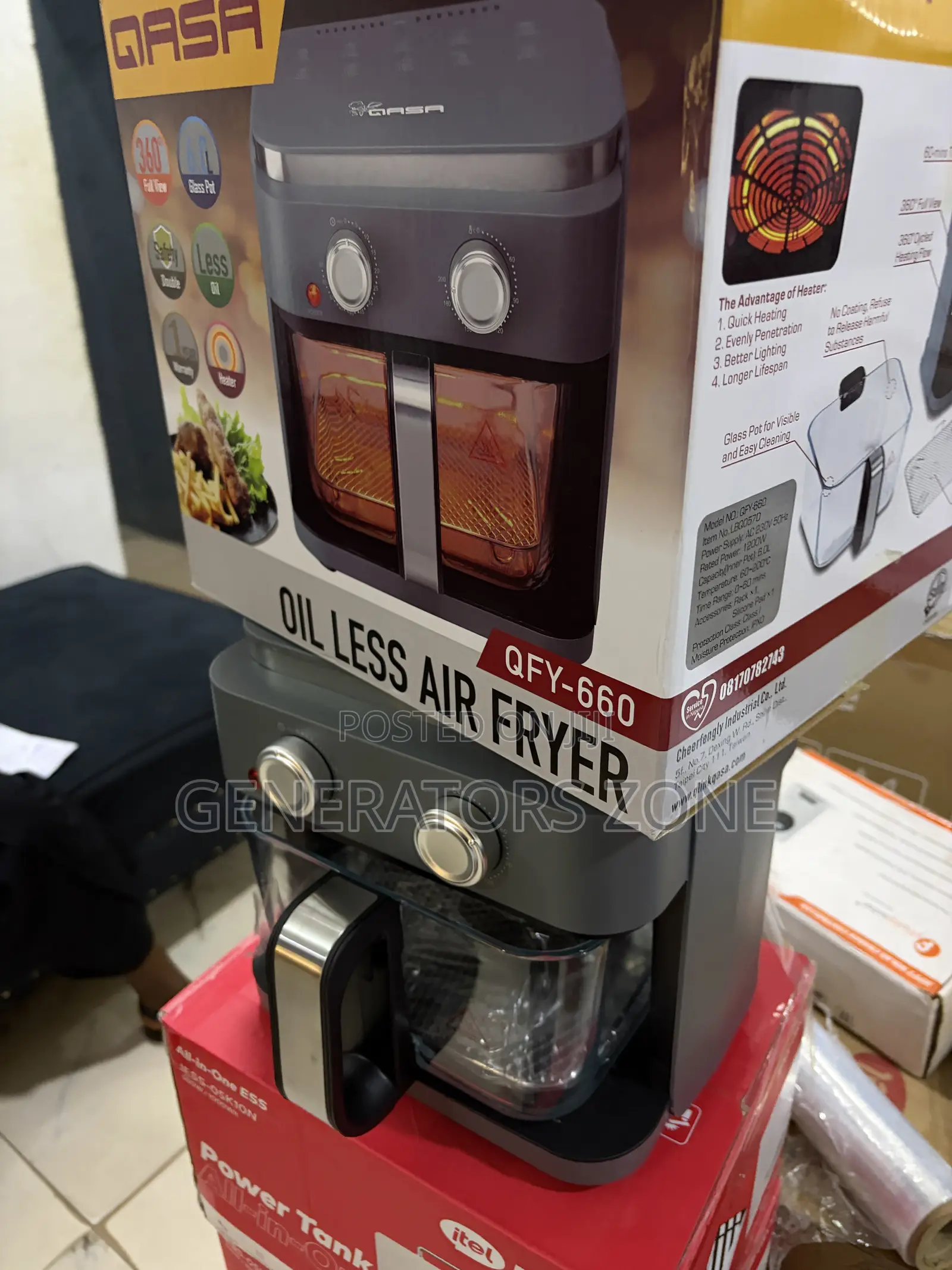 Qasa QFY-660 6L Frying Roasting Air Fryer