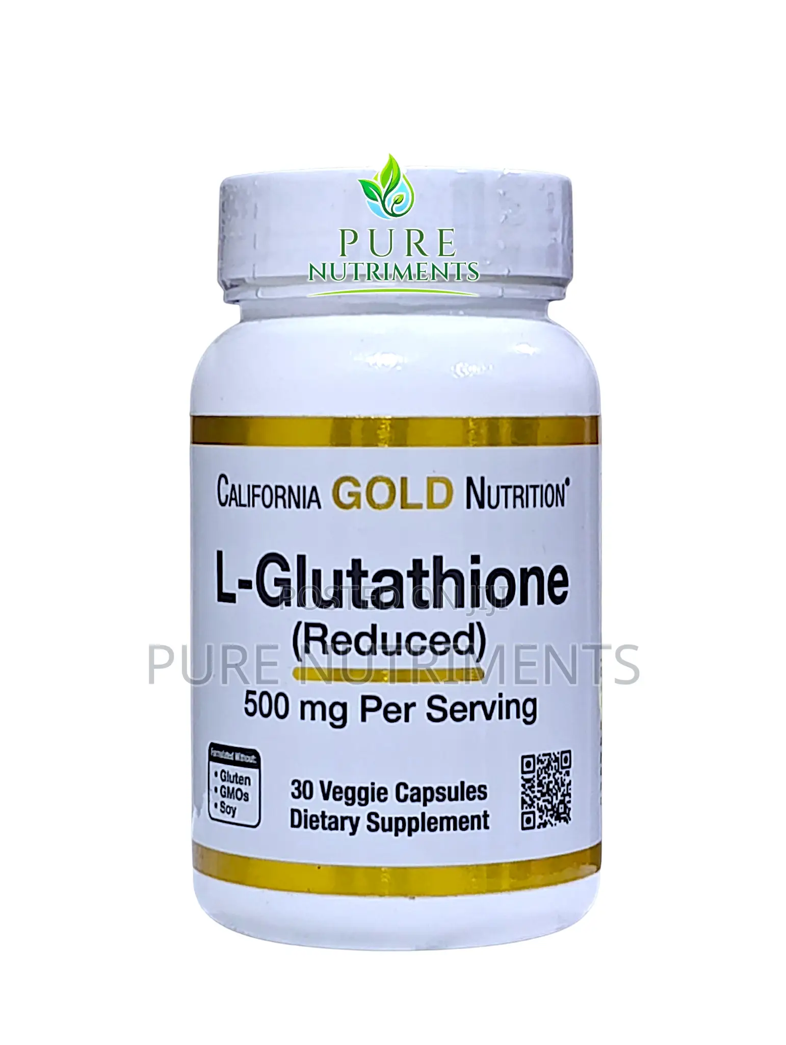 California Gold Nutrition L-Glutathione 500mg 30 Veg Caps_ Skin Health