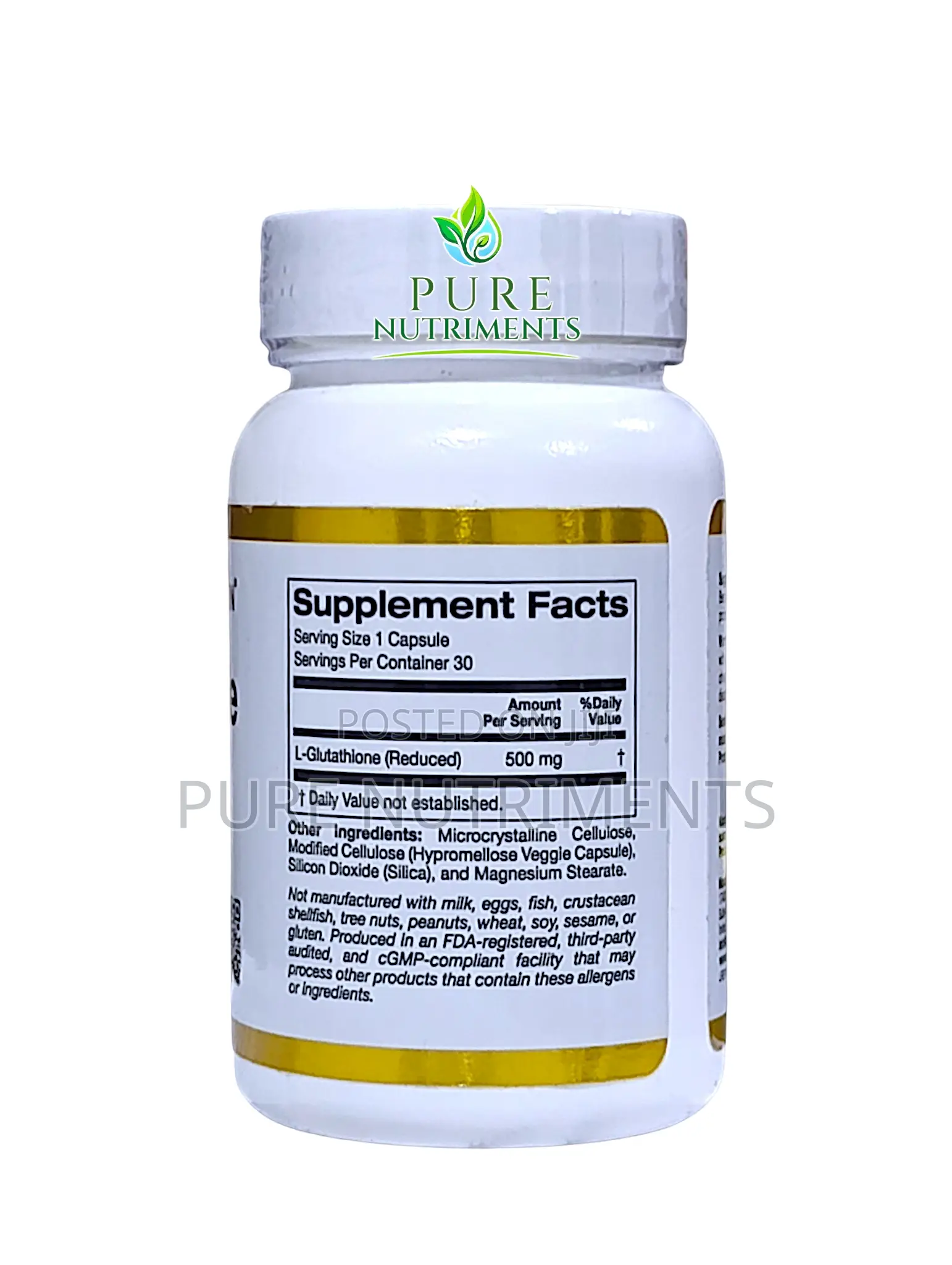 California Gold Nutrition L-Glutathione 500mg 30 Veg Caps_ Skin Health