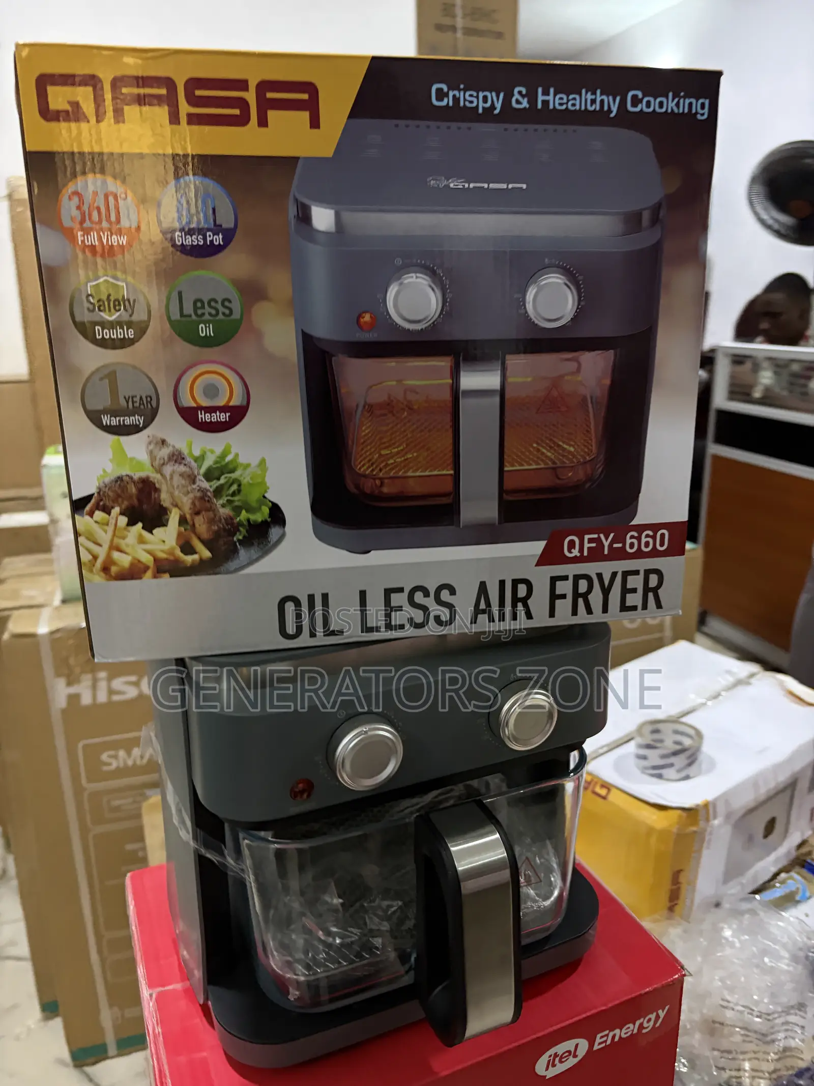 Qasa 6L Air Fryer With 360° Full View