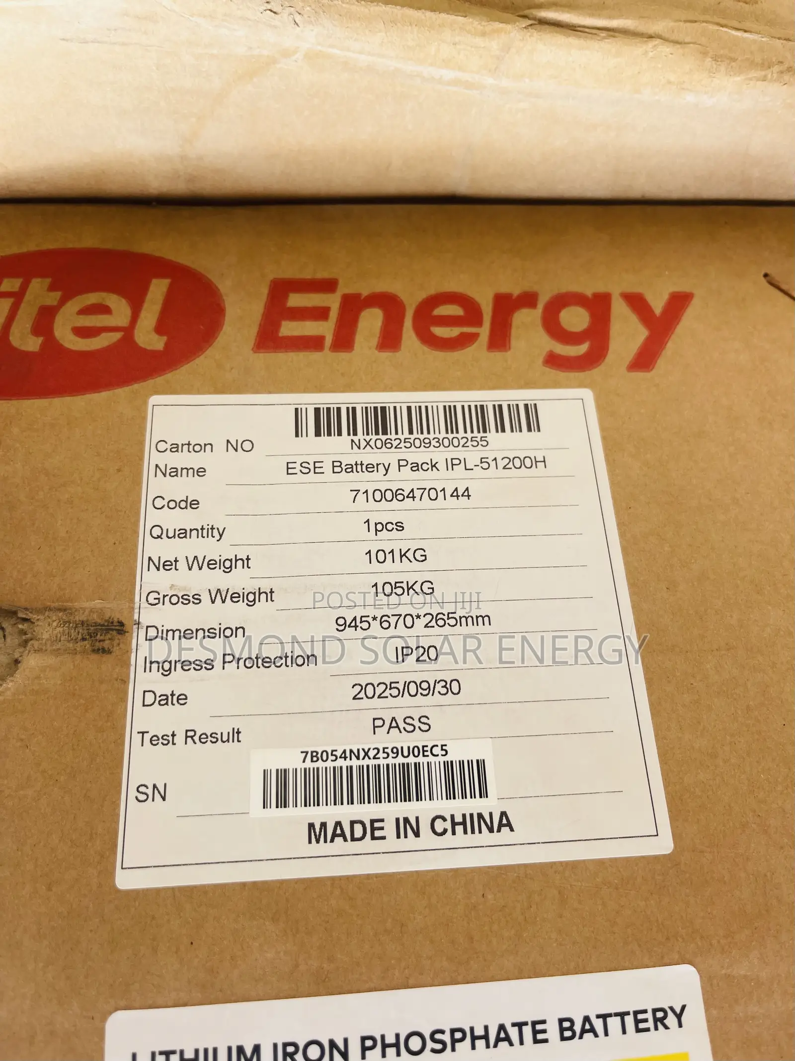 10kwh Itel ENERGY Lithium Ion Batteries Very Much Available Now