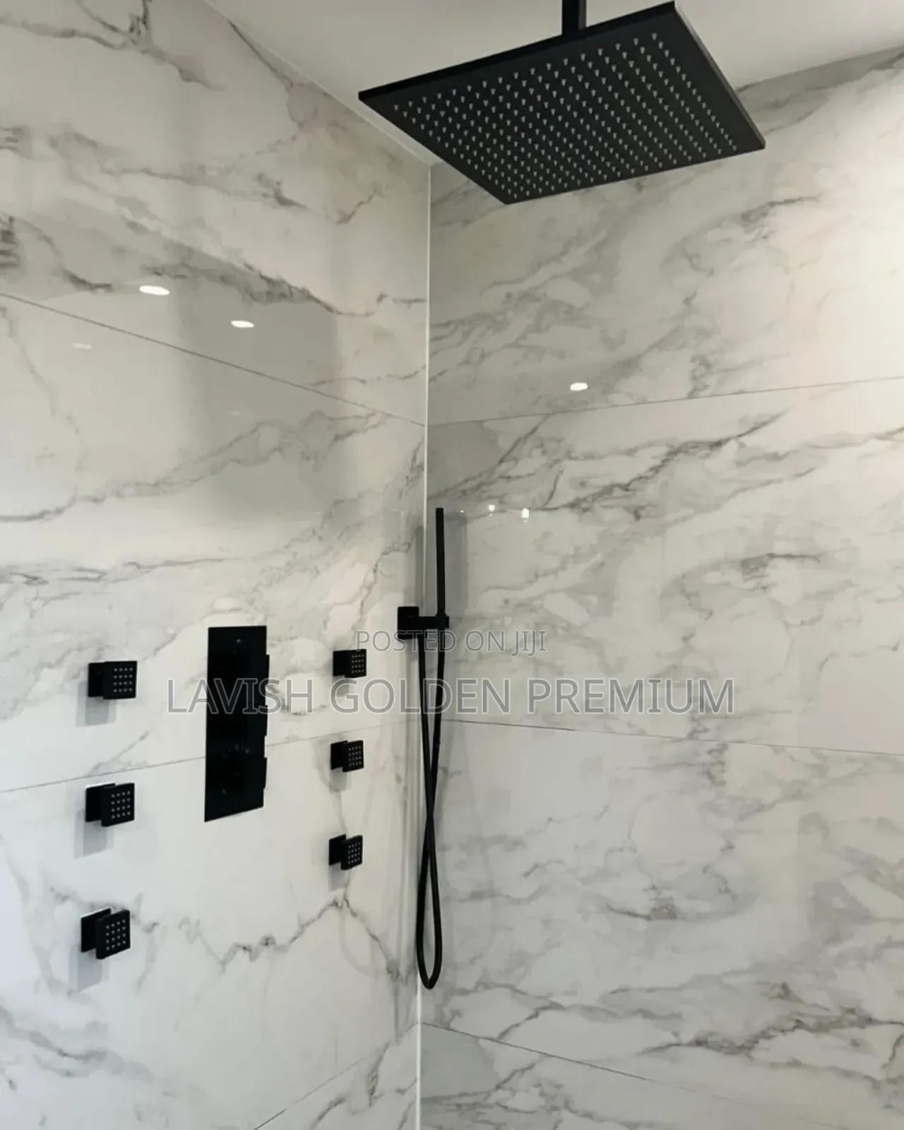 Ideal Conduit Black Shower Set With Nozzle